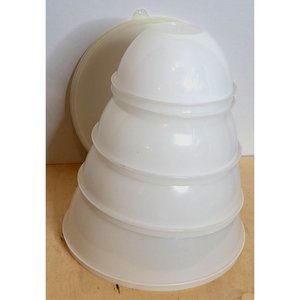 Vintage Mixing Bowl Set White Plastic Unbranded No Markings 5 Bowls 1 Lid